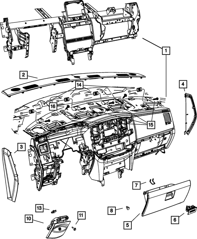 5JM53ZJ8AD - Electrical: Glovebox Door Latch for Mopar Image
