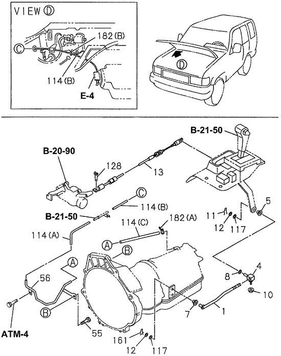 Select Lever Cables for 1997 Acura SLX #0