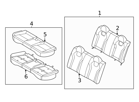 Rear Seat Components for 2023 Hyundai Elantra #1