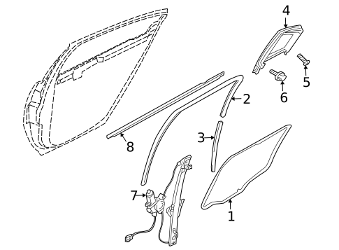 Glass - Rear Door for 2007 Mitsubishi Galant #0