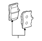 446530491 - : 2013-2020 Lexus Front Disc Brake Pads Set Of 4 for Lexus: GS Turbo, GS200t, GS300, GS350, GS450h, RC Turbo, RC200t, RC300, RC350 Image