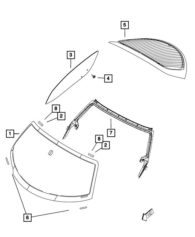 4865461AF - Glass: Windshield for Mopar Image