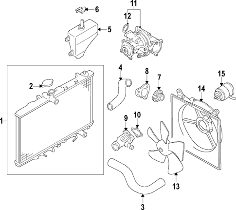 Radiator & Components for 2011 Suzuki SX4 #1