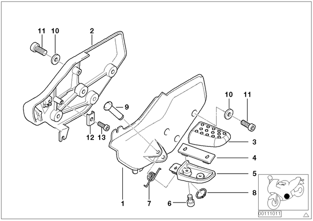 46717682402 - : Foot Peg, Right, With Foot Peg Rubber for BMW-Motorrad Image