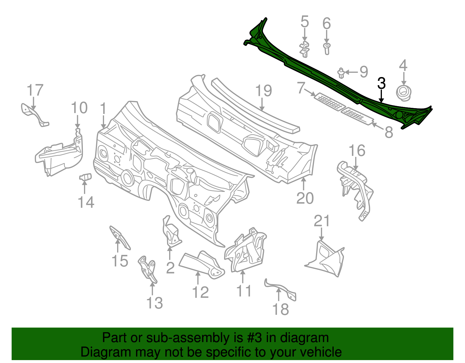 Cowl Top Panel - BMW (51718125477)