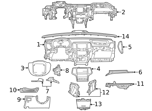 Instrument Panel Components for 2014 Jeep Grand Cherokee #0