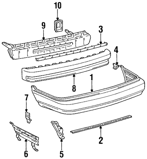 Bumper Assembly - Rear for 1989 Toyota Camry #0