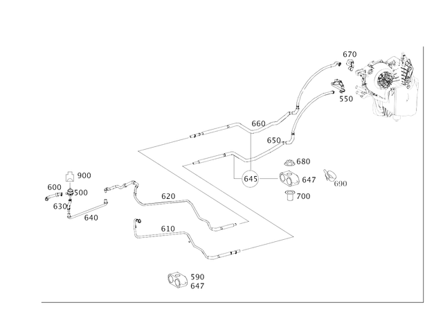 2515015882 - : Hose for Mercedes-Benz Image