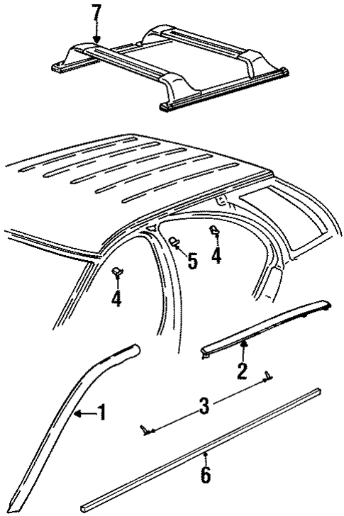 Exterior Trim - Roof for 1996 Saturn SW1 #0