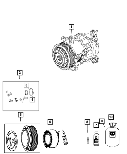 Air Conditioner Compressor and Mounting for 2023 Jeep Cherokee #0