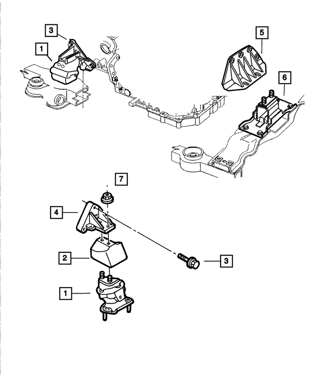 4593287 - Engine Mounting: Engine Support Cushion, Left for Mopar Image image