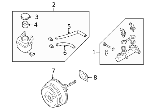 Master Cylinder - Components On Dash Panel for 2001 Nissan Quest #0