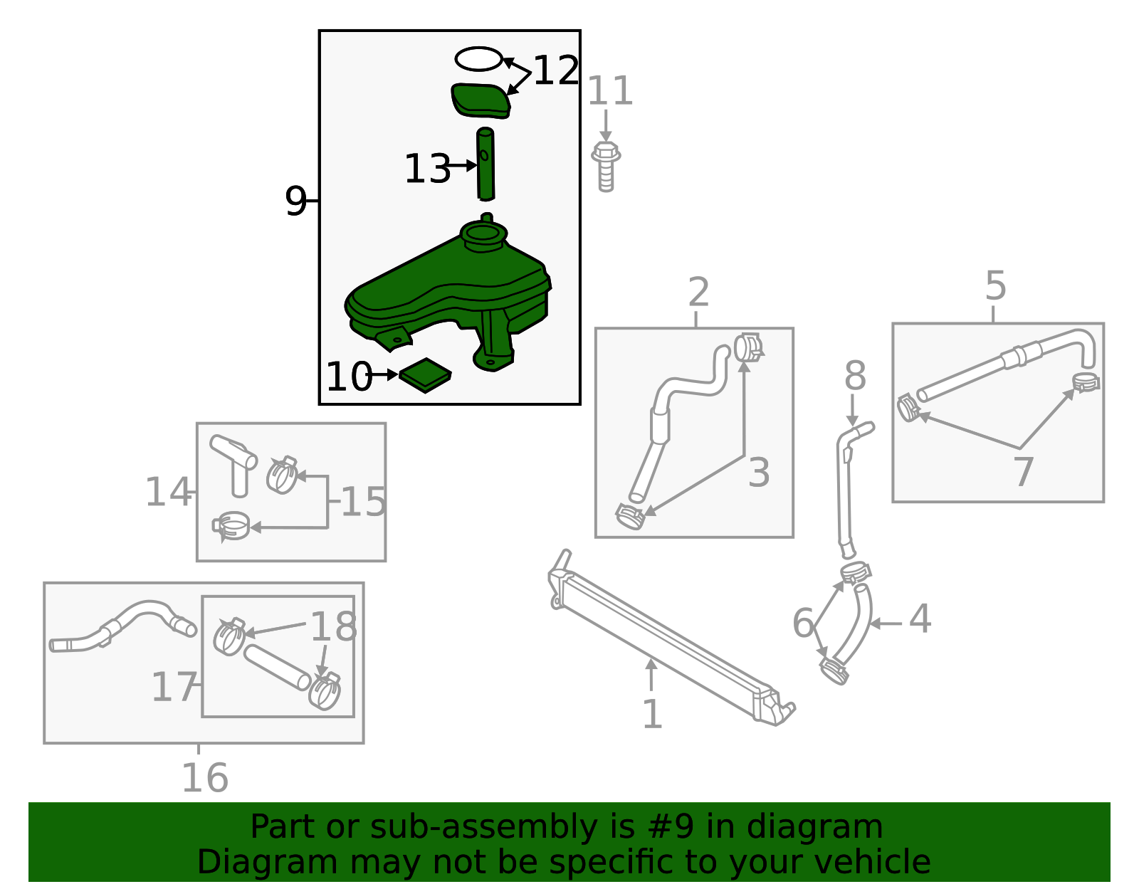 25430-4R000 - Drive Motor Inverter Coolant Reservoir 2011-2016 Kia ...
