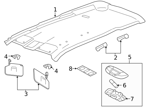 Interior Trim - Roof for 2008 Ford Taurus X #0