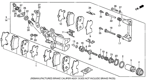 Rear Brake Caliper (89-90) for 1990 Acura Legend #0