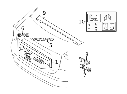 Exterior Trim - Trunk for 2005 Volvo S40 #0