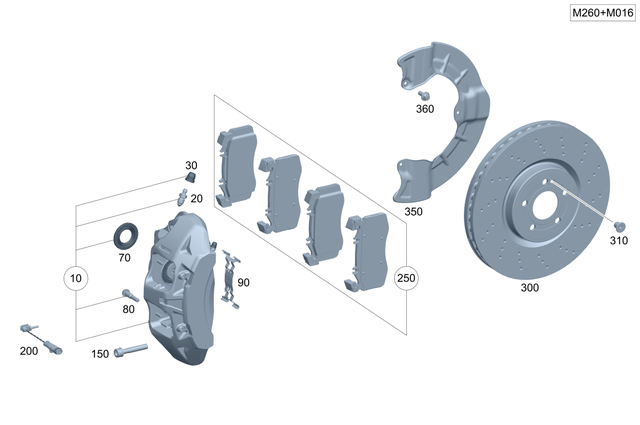 2474218900 - Brakes: Fixed Caliper for Mercedes-Benz: A35 AMG, CLA35 AMG, GLA35 AMG, GLB35 AMG Image image