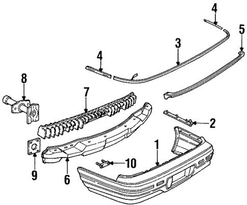 Bumper & Components - Rear for 1994 Pontiac Bonneville #0