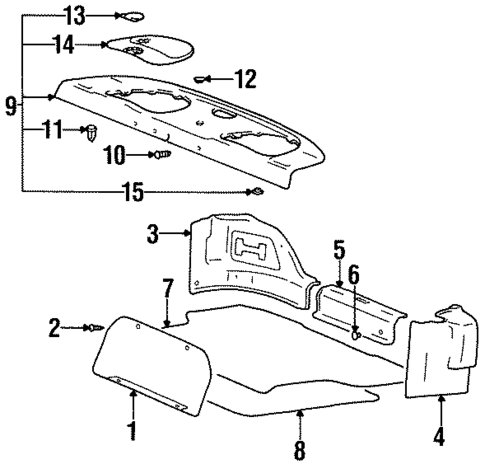 Interior Trim - Rear Body for 1999 Hyundai Elantra #1