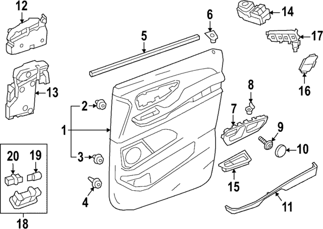 44776064009051 - : Handle, Inside for Mercedes-Benz: Metris Image