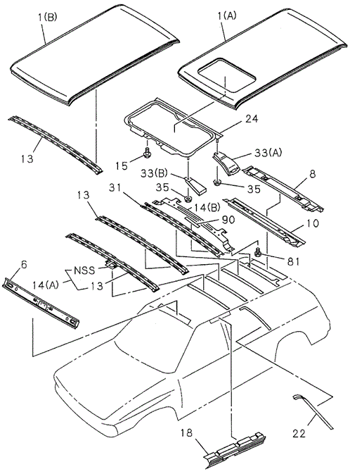 Roof Panel for 1997 Honda Passport #0