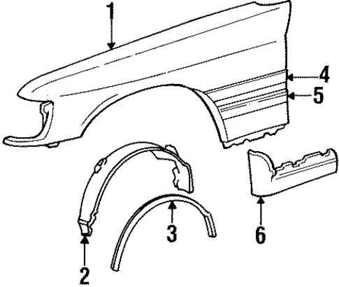 Fender & Components for 1989 Mercedes-Benz 190D #0