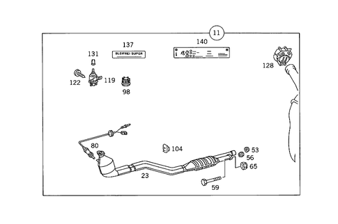 Catalyst, Installation Kit with Oxygen Sensor for 1988 Mercedes-Benz 560SEC #0