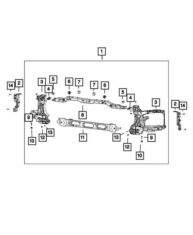 68217822AA - Cooling: Crossmember End Cap, Right for Mopar Image image