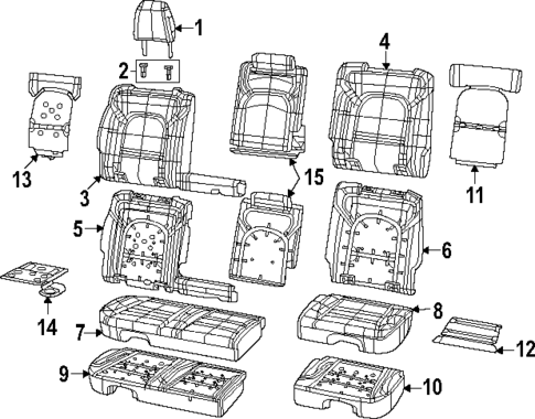 Rear Seat Components for 2025 Ram 1500 #1