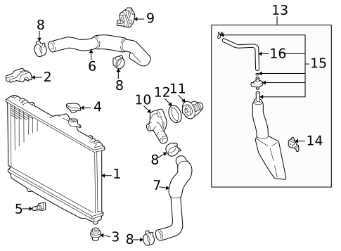 Radiators, Coolers & Related Components for 2002 Toyota Corolla #0