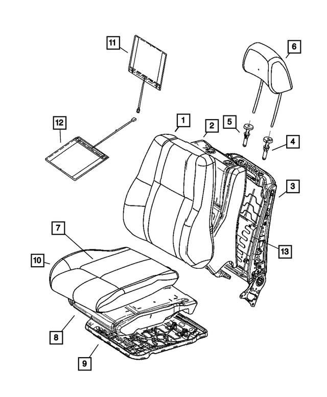 5143344AA - Interior Trim: Seat Back Foam, Right for Mopar Image
