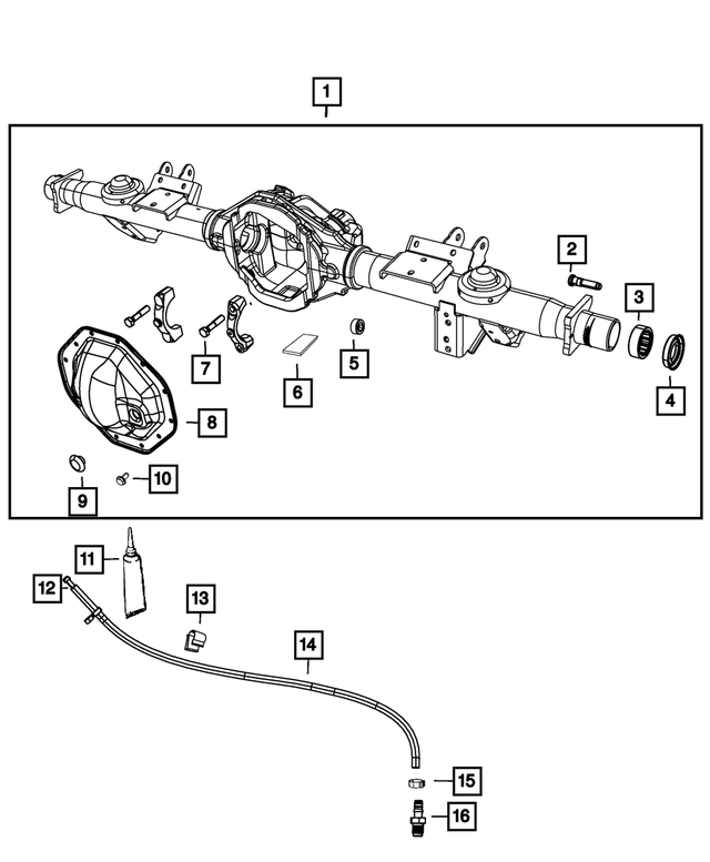 68170795AC - Rear Axle; Corporate 235 MM; Differential and Drive Line: Rear Axle Housing for Mopar Image