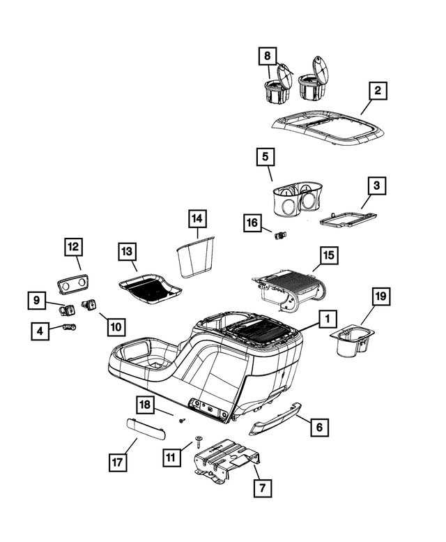 5RJ901D2AM - : Floor Console for Mopar Image