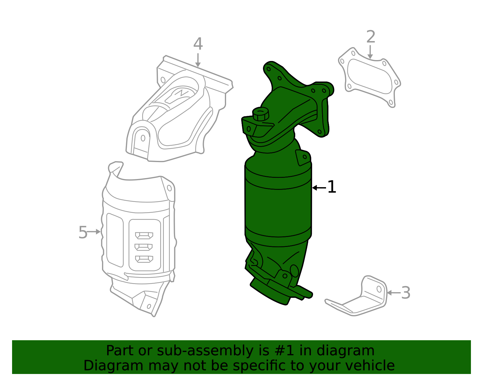 2012-2015 Honda Crosstour Catalytic Converter With Integrated