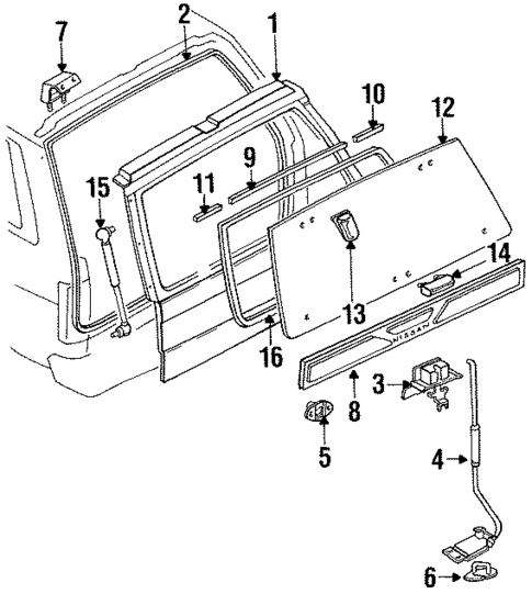 Exterior Trim - Lift Gate for 1988 Nissan Pathfinder #0