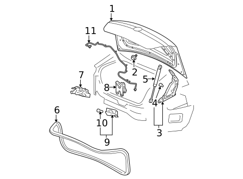 Trunk for 2008 Buick LaCrosse #0