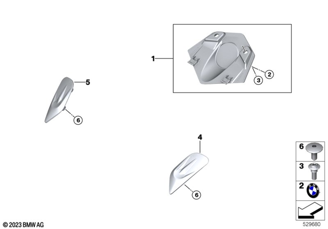46638103282 - Design: Cover Cap Mirror Right - GefrÄSeat for BMW-Motorrad Image