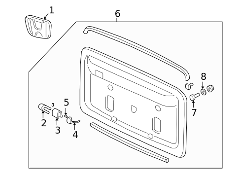 Exterior Trim - Back Door for 2001 Honda CR-V #0
