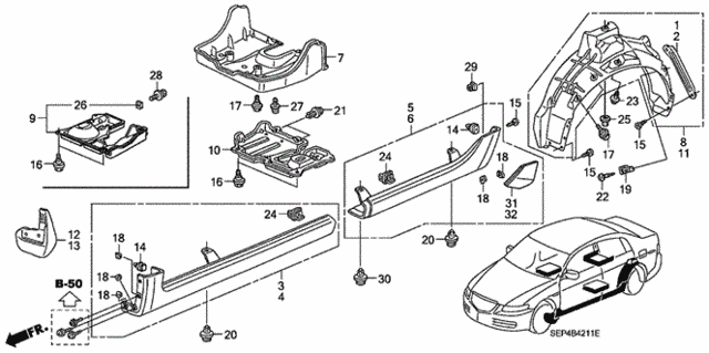 Protector - Side Sill Garnish for 2004 Acura TL #0