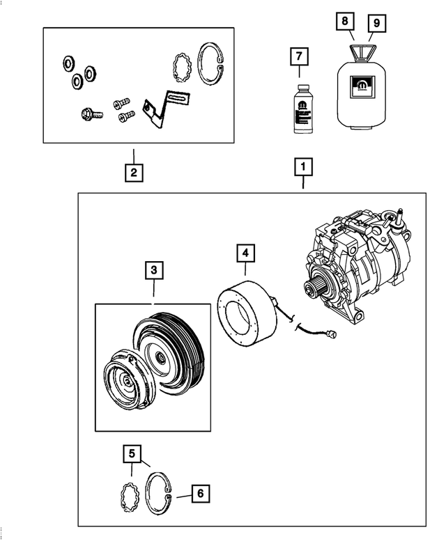 68340016AC - Air Conditioners and Heaters: Air Conditioning Compressor for Ram: 1500 Image