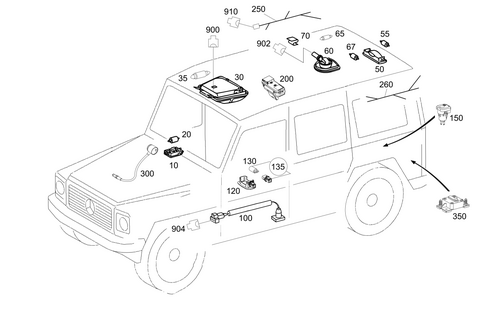 Interior Lamps, Plug Socket in Loading Compartment for 2013 Mercedes-Benz G63 AMG #0