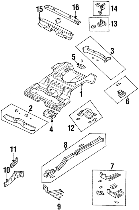 Rear Floor & Rails for 1996 Chrysler Cirrus #0