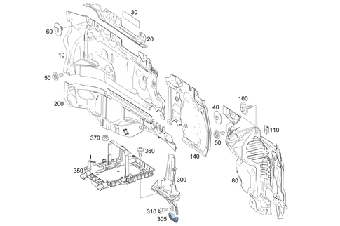 Engine Compartment Partition Panel, Wheelhouse Attachment Parts for 2022 Mercedes-Benz A 220 #0