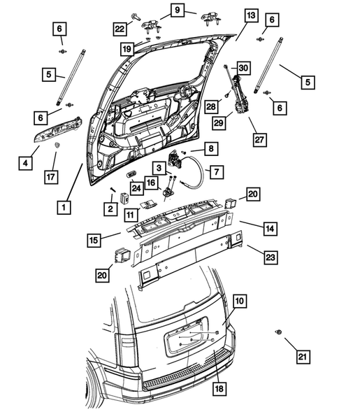 Liftgate and Tail gate for 2016 Dodge Grand Caravan #0