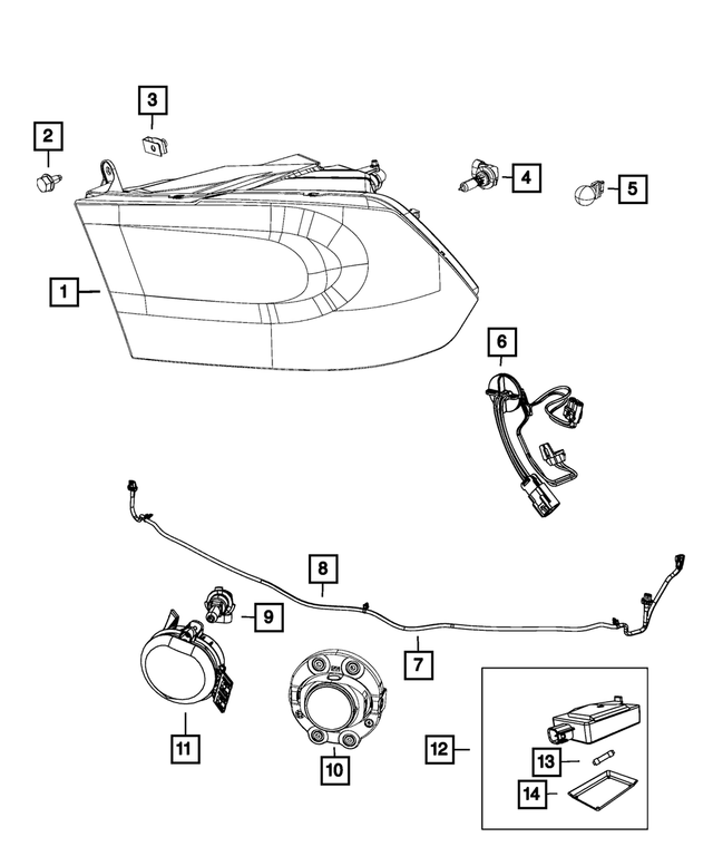 68154309AA - : Fog Lamp Jumper Wiring for Mopar Image