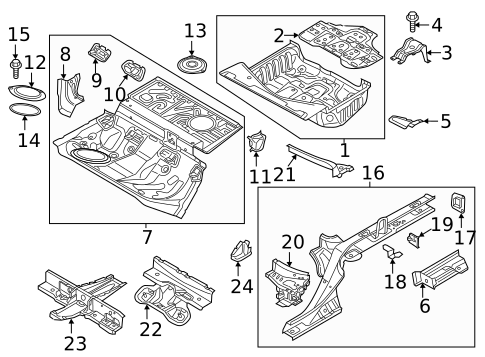 Rear Floor & Rails for 2018 Audi RS7 #0