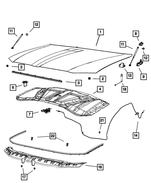 Hood and Hood Release for 2018 Chrysler 300 #0