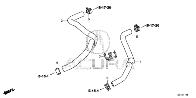 Water Hose (2) for 2015 Acura TLX #0