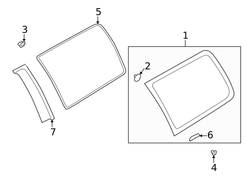 Glass & Hardware for 1999 Subaru Forester #0