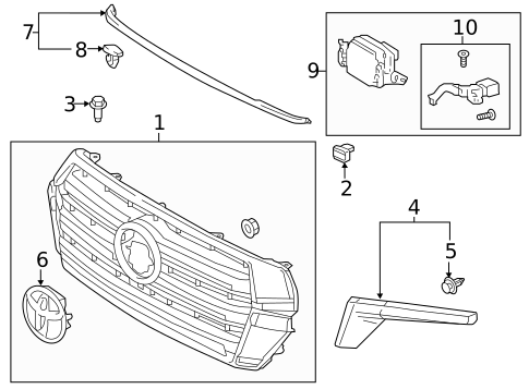 Grille & Components for 2018 Toyota Land Cruiser #0